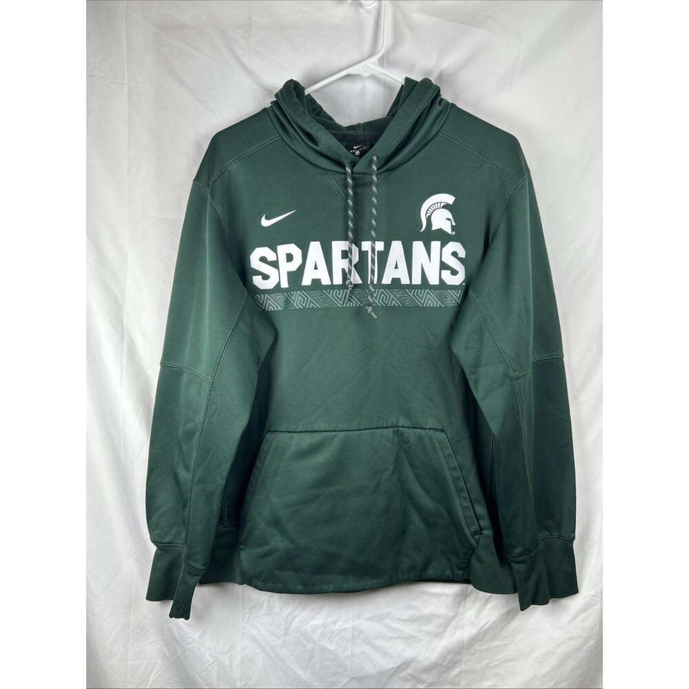 Nike Michigan State Spartans Fleece Hoodie Medium Green Dri-Fit Sweatshirt